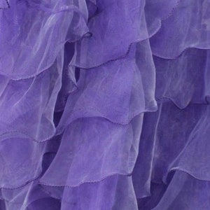 Purple Ruffled Organza Fabric Draping Craft Wedding Party Decor Fabric dress  58" wide