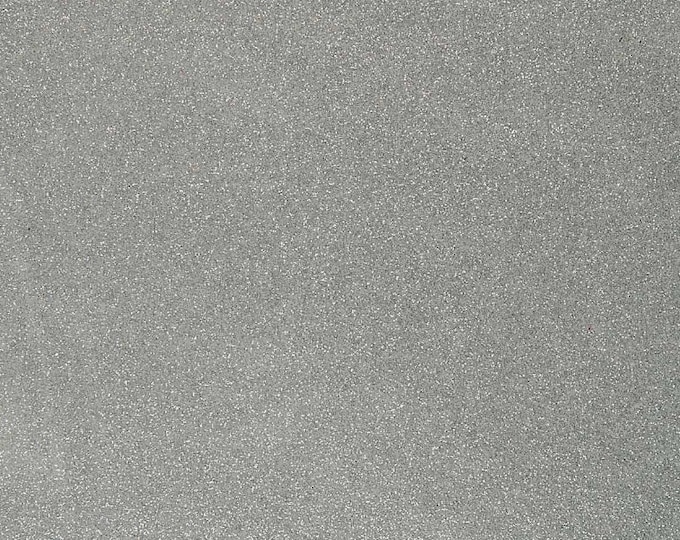 Vinyl Faux Fake Leather PU Sparkle Glitter Fabric - SILVER- 54" Width Sold By The Yard