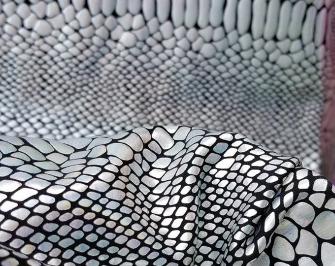 Silver Giant Snake Scales Spandex Fabric 4 way stretch 58" wide