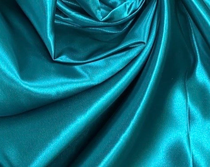 Jade Bridal heavy shiny Satin Fabric none stretch by the Yard  60" Wide