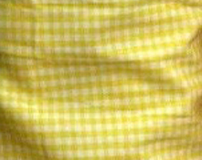 Yellow Gingham Checkered Fabric – Poly Cotton Blend, 1/8 Inch Squares (By The Yard)