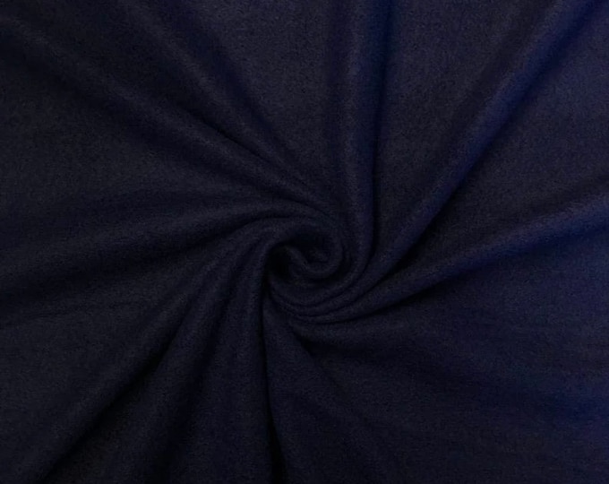 Navy Soft Cozy Fleece Fabric by the Yard | Warm Anti-Pill Fleece for Blankets, Crafts, Apparel & DIY Projects 60” wide