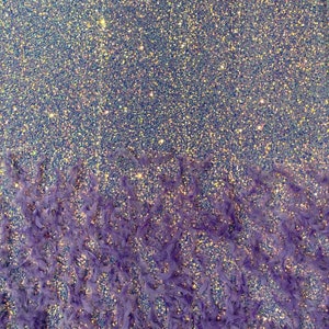 Lilac sequin stretch velvet with feathers , 4-Way stretch  fabric by the yard 60&quot; Wide