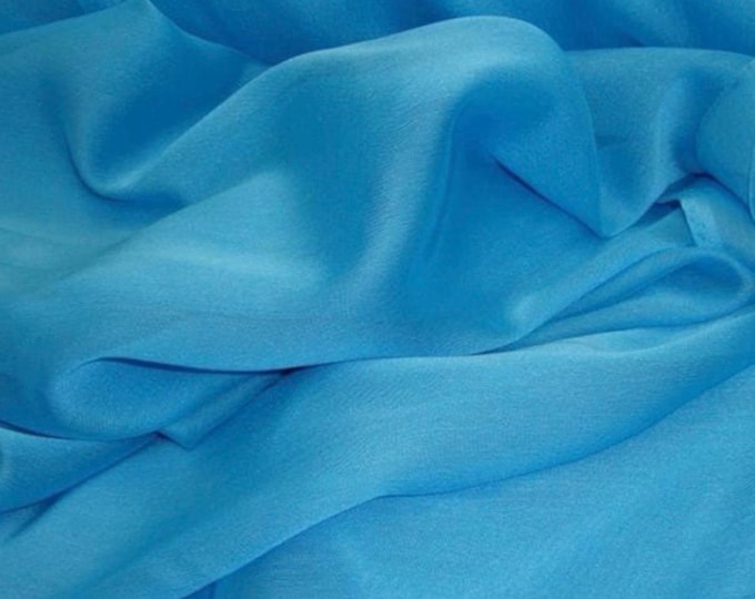 Chiffon fabric Aqua color by the yard 60” wide