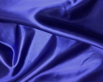 5 yards Royal bridal shiny satin polyester fabric  60" wide