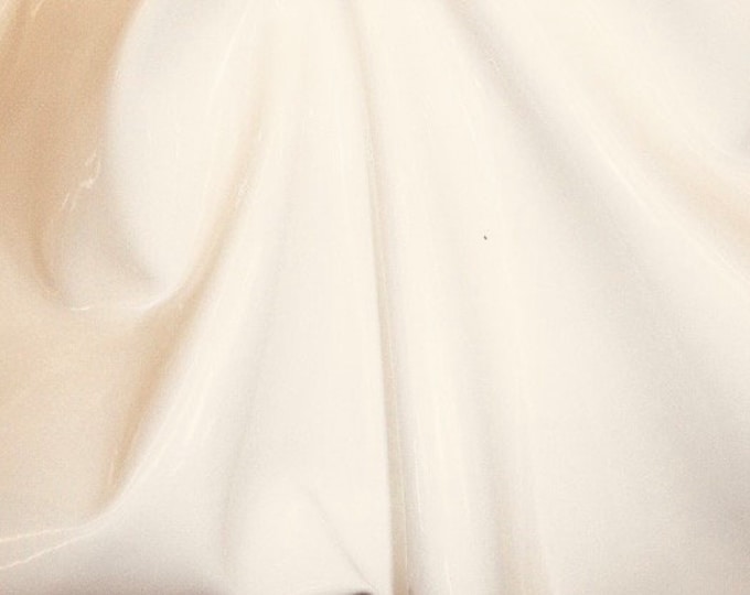 Ivory patent faux vinyl leather upholstery fabric by the yard 54" Wide