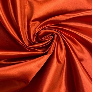 Rust Bridal Heavy Shiny Satin Fabric None Stretch by the Yard 60