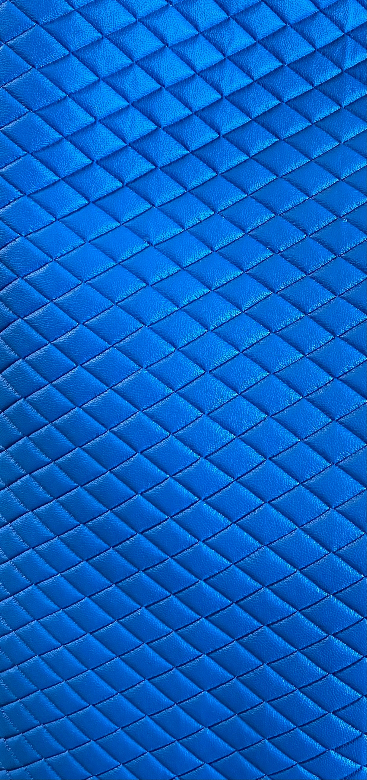Blue Diamond Quilted Faux Leather Vinyl foam backed fabric Automotive headliner headboard upholstery 52" Wide