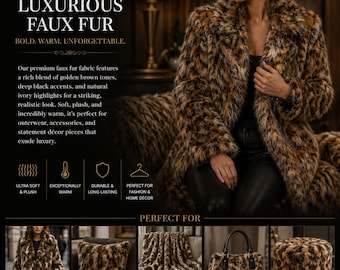 Orange brown Raccoon 2 Tone Faux Fur Upholstery Fabric by the yard