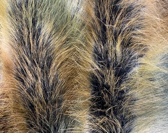 Timberwolf Brown Luxe Faux Fur – Deep Textured Long Pile Material by the yard 60” wide