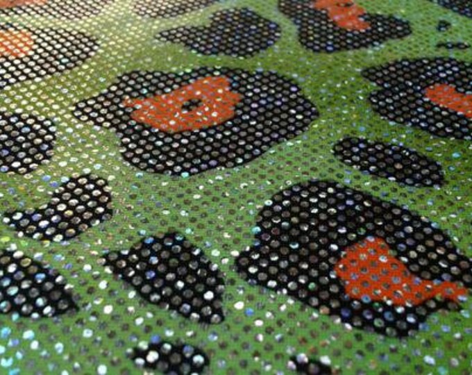 Green leopard Nylon SPandex  dance swimsuits 4 way stretch 58" wide  Sportswear, Athletic