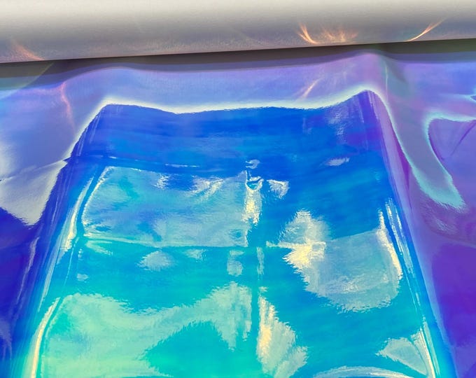 Galaxy ocean Chrome Mirror Glossy Vinyl Fabric for Shoes Bags  Upholstery Sewing