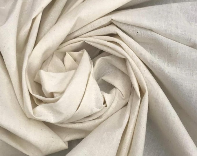 Natural 100% Cotton Muslin Fabric, Sells by The Yard
