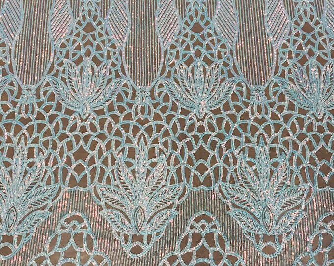 Sequin Lavender on beige mesh,    4-way Stretch, Fabric 54" Sold By the Yard, Wedding, Prom, Dresses, Lingerie, Pageant