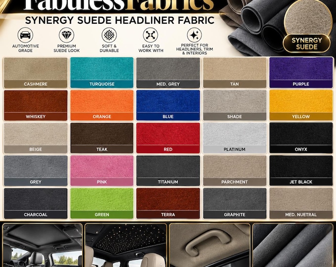 Synergy Suede Headliner Fabric 1/8 Foam Backed 60" Wide Sold By the yard