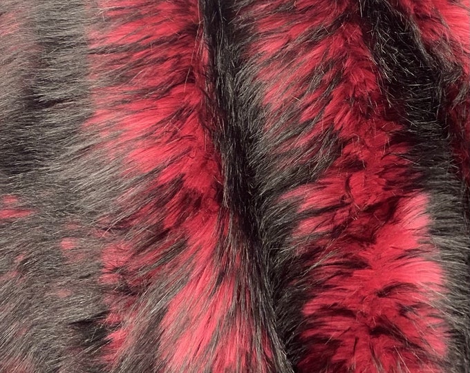 Magenta husky faux Synthetic Fur upholstery Fabric by the yard 60" wide