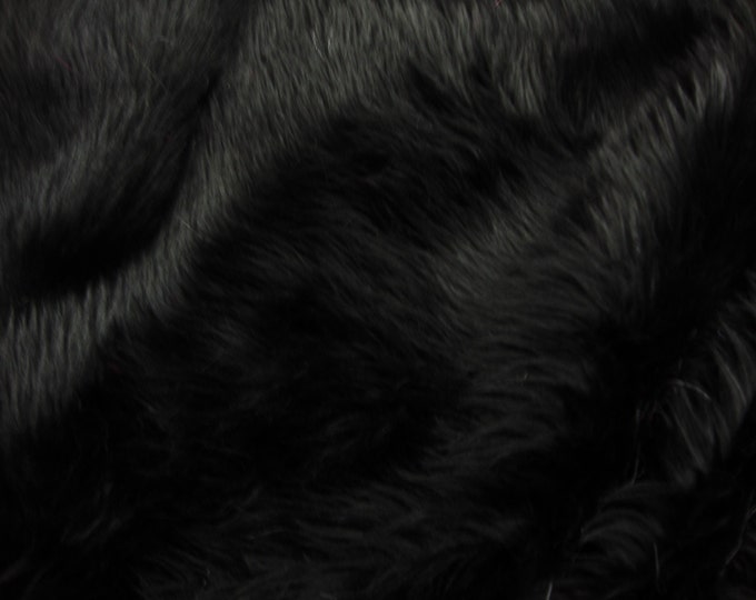 Fur Faux fake 8' x 10' Black shaggy  Fur Faux Fur Rug rectangle shape plush soft modern fur rug living room area rug