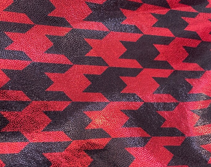 Houndstooth mystique red /black Spandex, 4 way stretch 58" wide