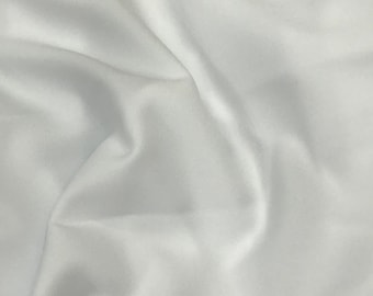White Gabardine Fabric by the Yard | Durable Twill Weave Polyester Blend | Apparel, Pants, Skirts, Uniforms, Suits, Crafts Sewing 60”