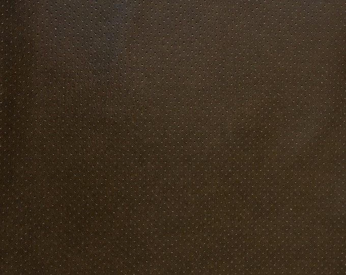 Dark brown Perforated commercial marine grade upholstery vinyls Faux Leather fabric per yard