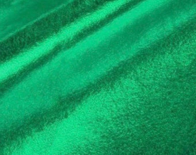 Kelly Green Metallic Foil Spandex Fabric – 4-Way Stretch for Swimwear, Dancewear, Costumes (60" Wide)
