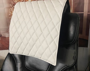 Vinyle matelassé Champion blanc et noir, canapé, causeuse, chaise longue, siège de théâtre, housse de camping-car, chaise, coussin d'appui-tête, couvre-tête inclinable, protecteur