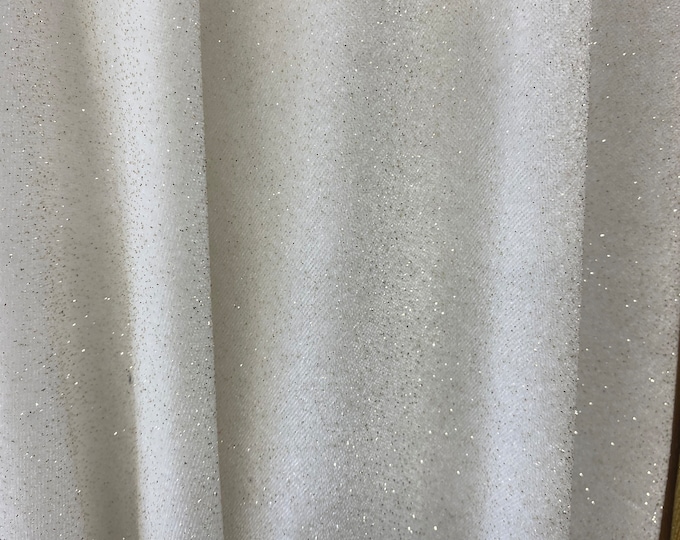 Glitter white Stretch Velvet Fabric By The Yard | 58’’ wide