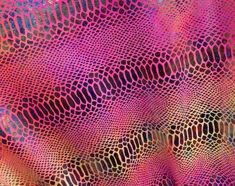 Pink Iridescent Snake Scales Hologram Nylon Spandex Fabric dance swimsuits 4 way stretch 58" wide  Sportswear, Athletic
