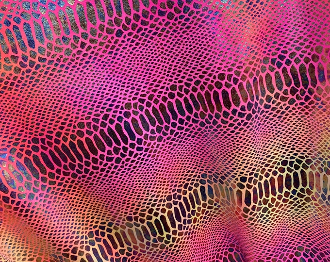 Pink Iridescent Snake Scales Hologram Nylon Spandex Fabric dance swimsuits 4 way stretch 58" wide  Sportswear, Athletic