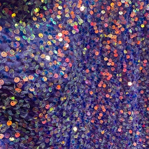 Iridescent sequin stretch velvet , 4-Way stretch  fabric by the yard 60&quot; Wide