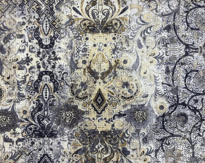 Damask 4-Way Stretch Spandex gray by the yard 60 " Wide