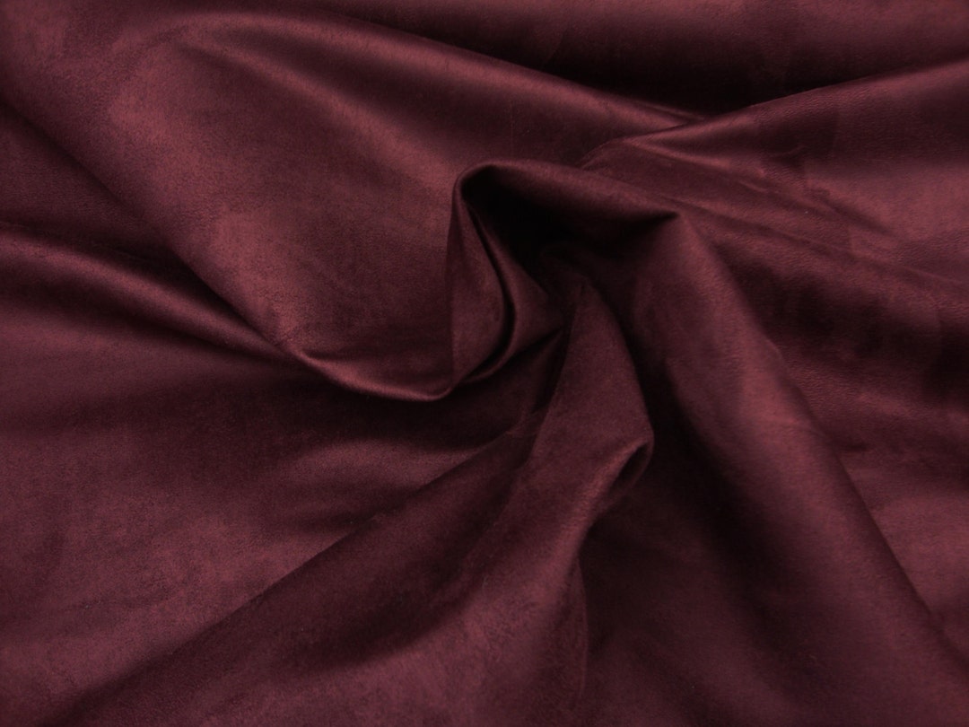 Wine Micro Faux Suede Upholstery Fabric BY THE YARD 58" Wide No Stretch ...