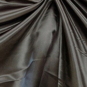 Charcoal Heavy Shiny Bridal Satin Fabric for Wedding Dress, 60&quot;  wide