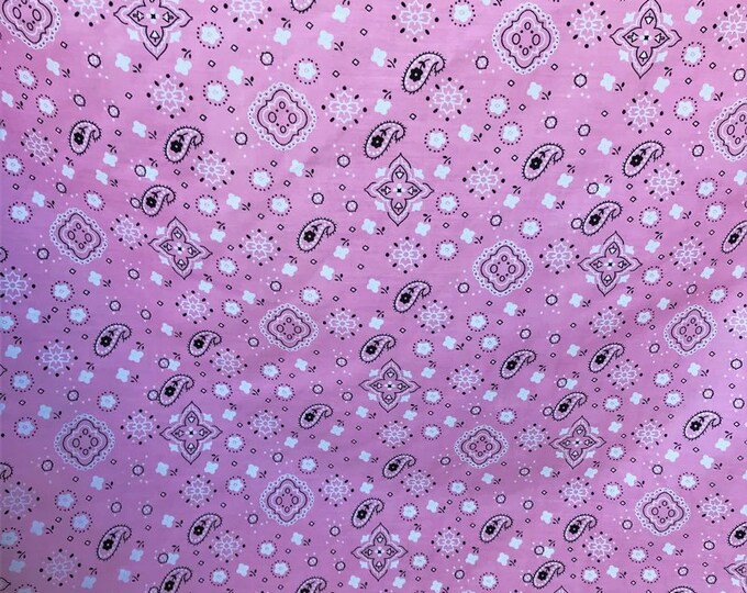 lavender Poly Cotton BANDANA print 58"/59" By yard