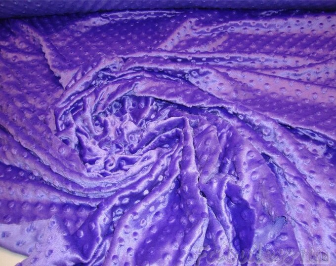 purple dimple minky dot fabric 60” wide