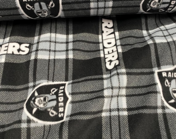 Oakland plaid Raiders NFL Football sports warm cozy soft Fleece fabric