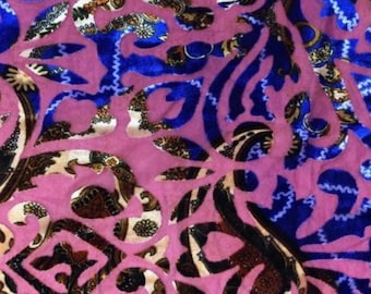 Swirl New Wallpaper Animal Printed Burnout Velvet 4 way stretch Velvet Draping, Curtains, Appeal Dresses