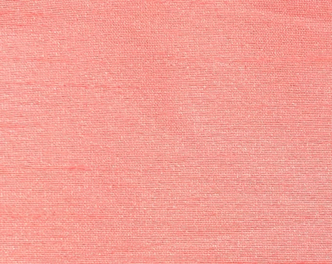 Coral Shantung Dupioni Faux Silk two tone fabric BY THE YARD 54" wide