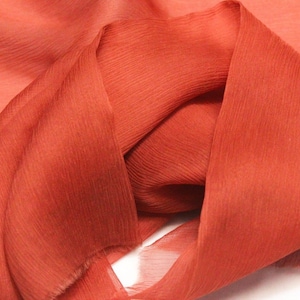 Silk 100% crinkle georgette chiffon fabric 45&quot; dressmaking apparel solid Rust