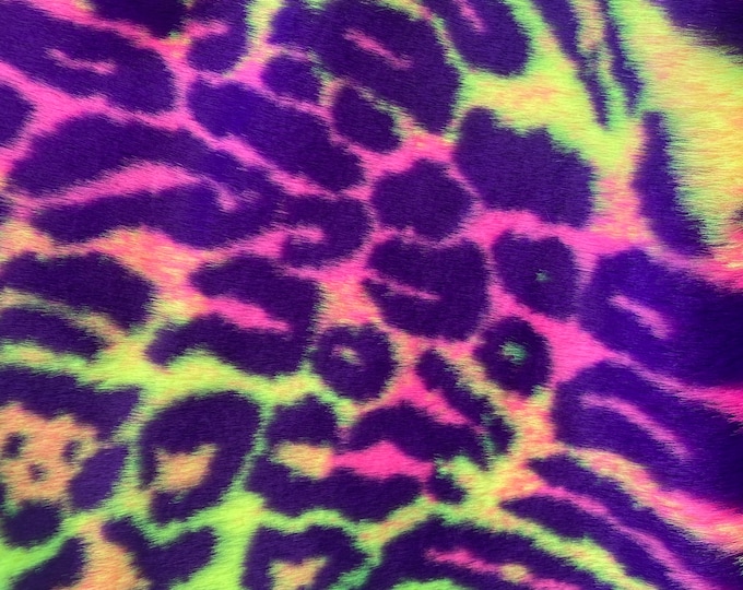 Throw faux fur leopard Throw Blanket/ 72"x60"