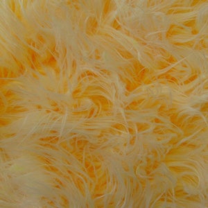 Yellow Frosted Mongolian Fake Faux Fur upholstery fabric by the yard  60 Inch wide LONG PILE