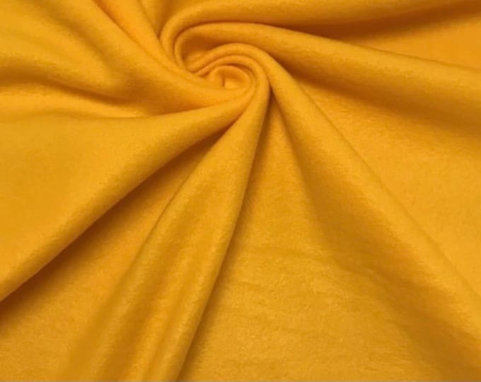 Fleece fabric dark Yellow Sold By The Yard 60" Wide