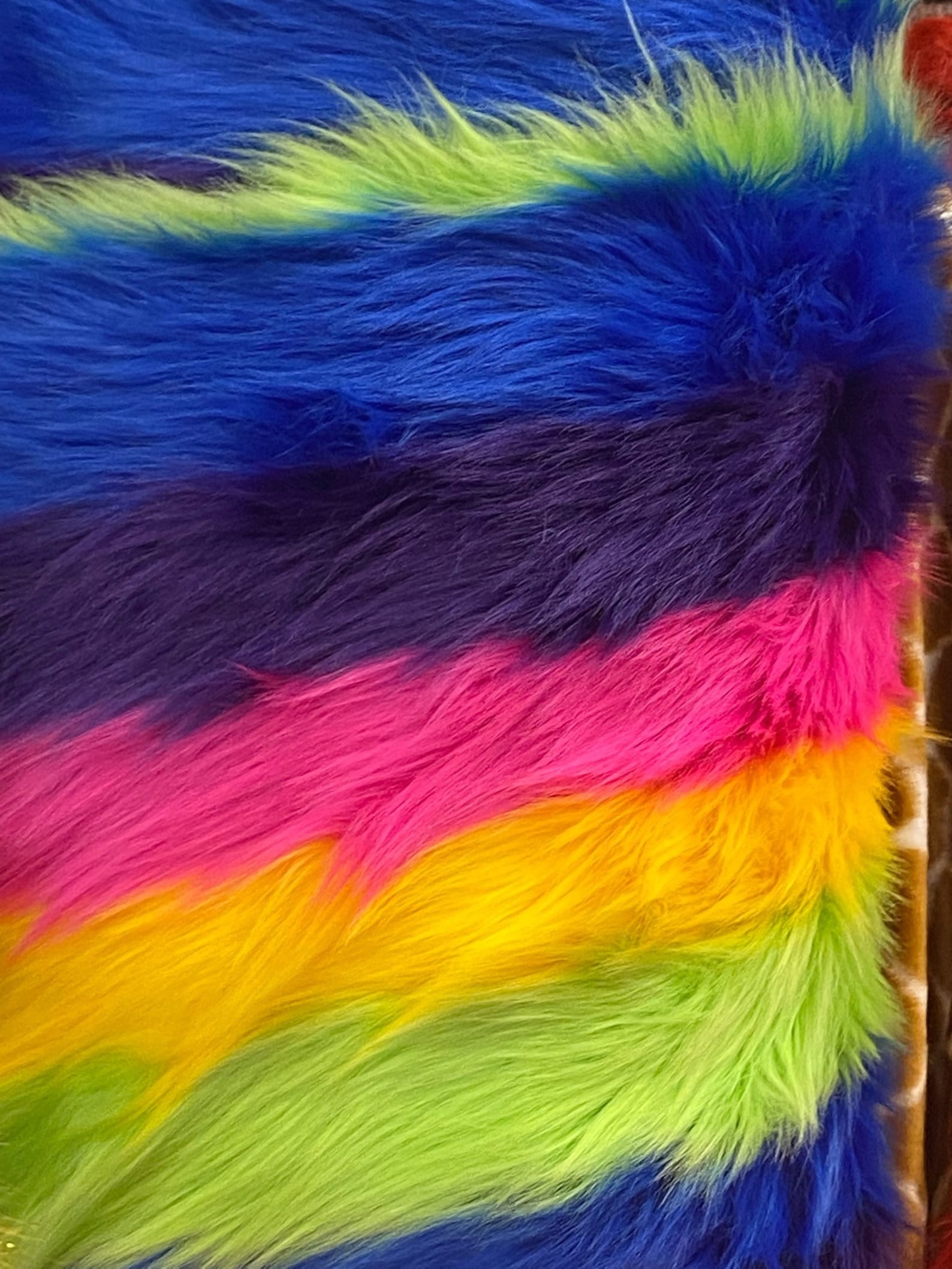 Rainbow Colored Faux Fur Shaggy Soft Colorful 60 Inch Etsy