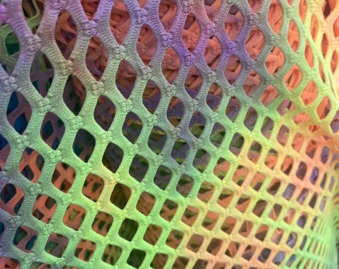 Purple green Shiny Fishnet with Lurex Nylon Spandex 60" Sold by Yard  58" wide  Sportswear, Athletic