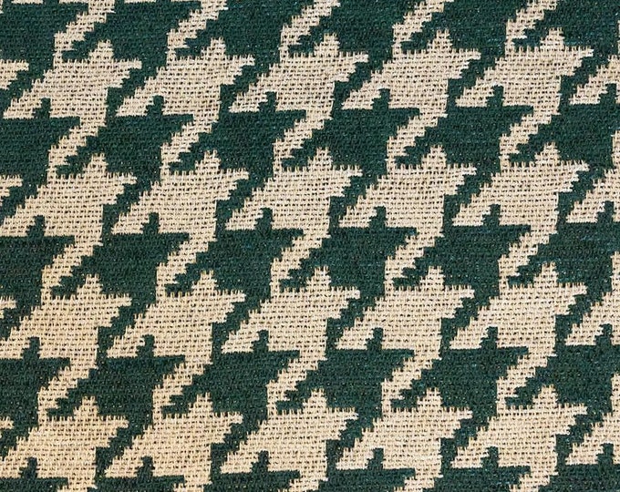 Hunter houndstooth Chenille Upholstery Drapery fabric by the yard 54” Wide