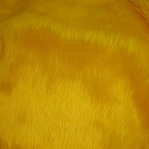 Fur Faux fake Yellow shaggy faux fur  fabric sold per yard 60&quot; Wide
