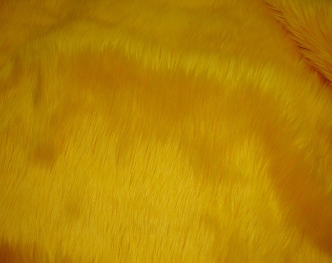 Fur Faux fake Yellow shaggy faux fur  fabric sold per yard 60" Wide