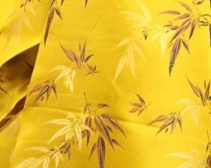 Dark gold Chinese Bamboo Brocade Satin, 45" Wide