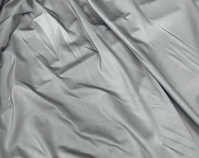 Silver shiny Spandex Nylon fabric per yard 60" wide