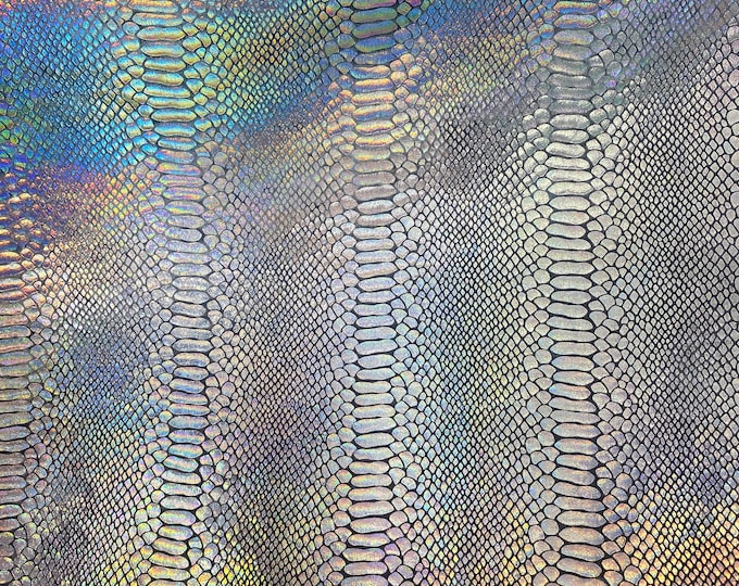 Silver pearl Snake Hologram Spandex4 way stretch 58" wide